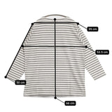 中川政七商店 空紡糸のワイドバスクシャツ ボーダー コットン カットソー グレー ホワイト レディース 中川政七商店【中古】5-1221M∞