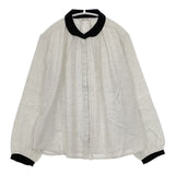 nachukara ビエラクレリックシャツ 起毛コットン 比翼ボタン ブラウス シャツ ライトグレー レディース ナチュカラ【中古】5-1020T∞