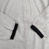 nachukara ビエラクレリックシャツ 起毛コットン 比翼ボタン ブラウス シャツ ライトグレー レディース ナチュカラ【中古】5-1020T∞