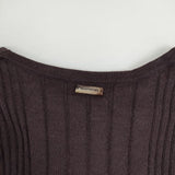 marmors マルモア layered rib knit 定価28600円 ウール レイヤード リブ セーター ニット ブラウン レディース【中古】5-1020T∞