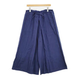 THE FACTORY ワイドパンツ コットンリネン パンツ ネイビー レディース ザファクトリー【中古】5-1221M∞