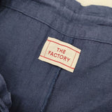 THE FACTORY ワイドパンツ コットンリネン パンツ ネイビー レディース ザファクトリー【中古】5-1221M∞