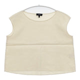 theory EASY STRAIGHT TOP ECO CRUNCH WASH ノースリーブ Ｔシャツ カットソー アイボリー レディース セオリー【中古】6-0426S∞