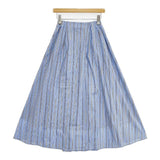 N.Natural Beauty Basic ストライプミモレスカート 定価10120円 ロングスカート ブルー レディース エヌナチュラルビューティベーシック【中古】5-1221M∞