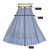 N.Natural Beauty Basic ストライプミモレスカート 定価10120円 ロングスカート ブルー レディース エヌナチュラルビューティベーシック【中古】5-1221M∞