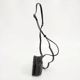 ebagos ウォレットショルダーミニ 牛ソフト ショルダーベルト 籐付き財布 定価35200円 ショルダーバッグ ベージュ ブラック レディース エバゴス【中古】5-1027G◎