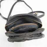 ebagos ウォレットショルダーミニ 牛ソフト ショルダーベルト 籐付き財布 定価35200円 ショルダーバッグ ベージュ ブラック レディース エバゴス【中古】5-1027G◎