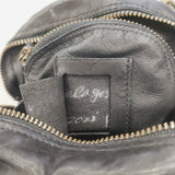 ebagos ウォレットショルダーミニ 牛ソフト ショルダーベルト 籐付き財布 定価35200円 ショルダーバッグ ベージュ ブラック レディース エバゴス【中古】5-1027G◎