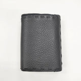 HENRY BEGUELIN オミノ OMINO NEW TANGRAM レザー 牛革 定価61600円 三つ折り財布 ブラック レディース エンリーベグリン【中古】5-1027G◎