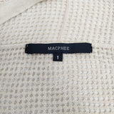 MACPHEE コットンリネン 透かし編み サイズ1 12-02-11-02709 カーディガン ベージュ レディース マカフィー【中古】6-0331M◎