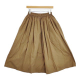 homspun 211-4488 バルキーシーチング ダブルポケットギャザースカート 定価22000円 コットン ロングスカート ブラウン レディース ホームスパン【中古】5-1221M∞