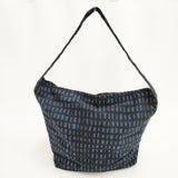 mina perhonen sora check ボディバッグ大 La9432 ショルダーバッグ ネイビー ブルー レディース ミナペルホネン【中古】5-1027T◎