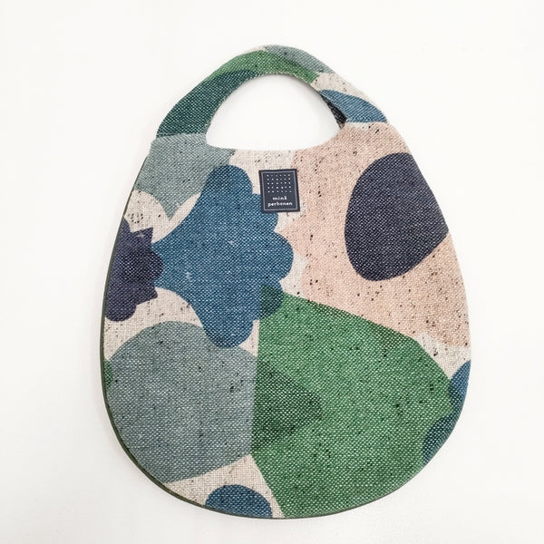 mina perhonen flower basket エッグバッグ ra9807 トートバッグ ブルー グリーン レディース ミナペルホネン【中古】5-1027T◎