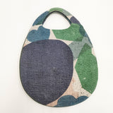 mina perhonen flower basket エッグバッグ ra9807 トートバッグ ブルー グリーン レディース ミナペルホネン【中古】5-1027T◎