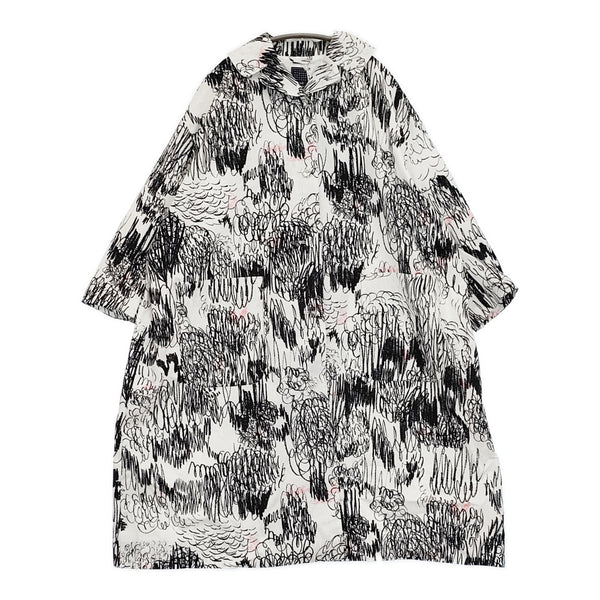 mina perhonen cache-cache 定価132000円 aca6775 サイズ38 コート 24AW ホワイト ブラック レディース ミナペルホネン【中古】5-0916M♪