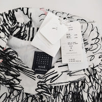 mina perhonen cache-cache 定価132000円 aca6775 サイズ38 コート 24AW ホワイト ブラック レディース ミナペルホネン【中古】5-0916M♪