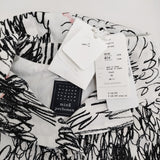 mina perhonen cache-cache 定価132000円 aca6775 サイズ38 コート 24AW ホワイト ブラック レディース ミナペルホネン【中古】5-0916M♪