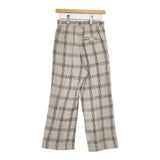 ROKU 6 BEAUTY&YOUTH NEP CHECK PANTS チェックスラックス パンツ ベージュ レディース ロクビューティアンドユース【中古】6-0323M∞