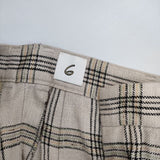 ROKU 6 BEAUTY&YOUTH NEP CHECK PANTS チェックスラックス パンツ ベージュ レディース ロクビューティアンドユース【中古】6-0323M∞