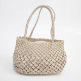 The Bagmati アローズ購入 メタルミックスコード ミニバッグ メッシュハンドバッグ 定価7920円 ハンドバッグ ゴールド ホワイト レディース ザバグマティ【中古】6-0212M◎