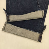 mother INDIGO INSIDER CROP ストレッチ素材 カットオフ フレア デニムパンツ ネイビー レディース マザー【中古】5-1229G∞