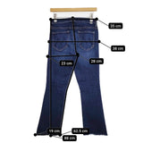 mother INDIGO INSIDER CROP ストレッチ素材 カットオフ フレア デニムパンツ ネイビー レディース マザー【中古】5-1229G∞