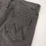 mother INSIDER CROP STEP FRAY ストレッチ素材 サイズ28 カットオフ デニムパンツ チャコールグレー レディース マザー【中古】5-1229G∞