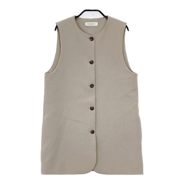 BEAUTY&YOUTH UNITED ARROWS メランジ ノーカラーベスト 定価17600円 ベスト グレージュ レディース ビューティアンドユース【中古】5-1020T∞