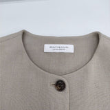 BEAUTY&YOUTH UNITED ARROWS メランジ ノーカラーベスト 定価17600円 ベスト グレージュ レディース ビューティアンドユース【中古】5-1020T∞