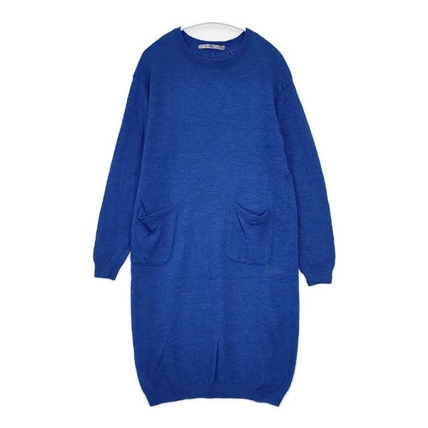 45R/45rpm ウール縮絨ワンピース 定価30800円 ニット ワンピース ブルー レディース フォーティーファイブアールピーエム【中古】5-1020T∞