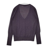 MARGARET HOWELL/JOHN SMEDLEY ウールVネック 定価29400円 セーター ニット パープル レディース マーガレットハウエル/ジョンスメドレー【中古】5-1020T∞