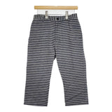 style+confort 起毛コットン ボーダー パンツ グレー ネイビー レディース スティールエコンフォール【中古】5-1020T∞