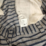 style+confort 起毛コットン ボーダー パンツ グレー ネイビー レディース スティールエコンフォール【中古】5-1020T∞