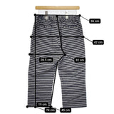 style+confort 起毛コットン ボーダー パンツ グレー ネイビー レディース スティールエコンフォール【中古】5-1020T∞