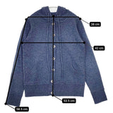 Conges payes ウール フード付きカーディガン セーター ニット ブルー レディース コンジェ ペイエ【中古】5-1020T∞