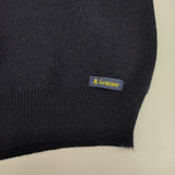 Le Minor フランス製 ウールアクリル Vネック ワッペン付き セーター ニット ネイビー レディース ルミノア【中古】5-1020T∞