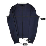 Le Minor フランス製 ウールアクリル Vネック ワッペン付き セーター ニット ネイビー レディース ルミノア【中古】5-1020T∞