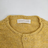 NOUVELLES DU PARADIS ウールリネン ニット カーディガン イエロー レディース ヌーベルドゥパラディ【中古】5-1020T∞