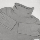 pyjama clothing ベルギー製 コットン ハイネック 長袖Ｔシャツ カットソー ロンＴ グレー レディース ピジャマクロージング【中古】5-1221M∞