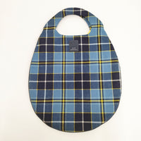 mina perhonen tartan エッグバッグ チェック トートバッグ ミズイロ ブルー レディース ミナペルホネン【中古】5-1006T◎