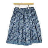 mina perhonen mousse 刺繍 ss5865 リネン サイズ38 スカート ブルー レディース ミナペルホネン【中古】5-1218M∞