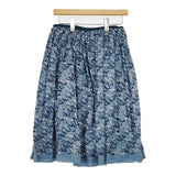 mina perhonen mousse 刺繍 ss5865 リネン サイズ38 スカート ブルー レディース ミナペルホネン【中古】5-1218M∞