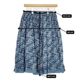 mina perhonen mousse 刺繍 ss5865 リネン サイズ38 スカート ブルー レディース ミナペルホネン【中古】5-1218M∞