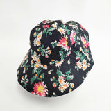 Laura Ashley/BAGGU 花柄 ハット コットン 帽子 ハット ブラック グリーン レディース ローラアシュレイ/バグゥ【中古】5-1108G◎