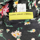 Laura Ashley/BAGGU 花柄 ハット コットン 帽子 ハット ブラック グリーン レディース ローラアシュレイ/バグゥ【中古】5-1108G◎