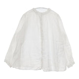 nest Robe リネンスタンドフリルブラウス 01175-1112-33 ブラウス シャツ ホワイト レディース ネストローブ【中古】6-0323M∞