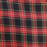 Midi-umi ワイド チェック コットン ロイヤル スチュワート イージー パンツ レッド ネイビー レディース ミディウミ【中古】5-1224G∞