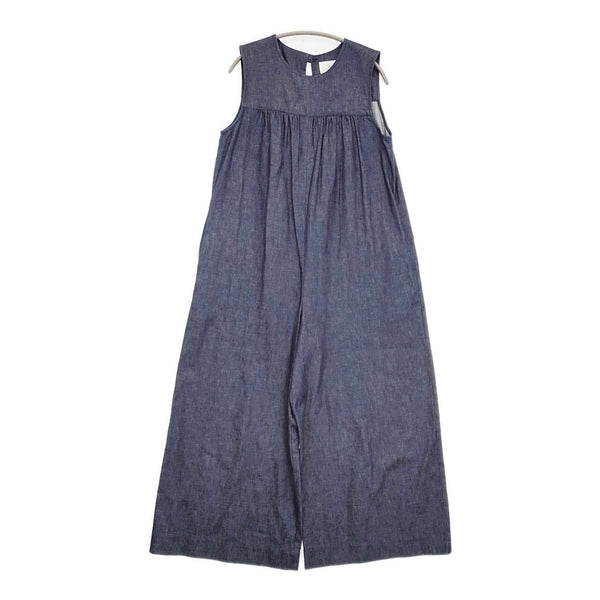 CHILD WOMAN 3 ET DEMI別注 デニムオールインワン 定価34100円 ノースリーブ ツナギ ブルー レディース チャイルドウーマン【中古】5-0926S♪#