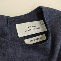 CHILD WOMAN 3 ET DEMI別注 デニムオールインワン 定価34100円 ノースリーブ ツナギ ブルー レディース チャイルドウーマン【中古】5-0926S♪#