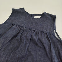 CHILD WOMAN 3 ET DEMI別注 デニムオールインワン 定価34100円 ノースリーブ ツナギ ブルー レディース チャイルドウーマン【中古】5-0926S♪#